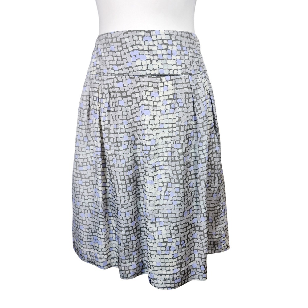 Banana Republic Silk Skirt Womens 2 Gray Lavender Knee Length Pockets Office Y2K